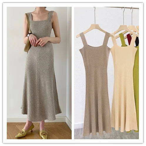 2350 Summer New Style Flat Wide Shoulder Strap Waist Slimming Mid-Length Over-Knee Knitted Tank Dress For Women
2350 Summer New Style Flat Wide Shoulder Strap Waist Slimming Mid-Length Over-Knee Knitted Tank Dress For Women