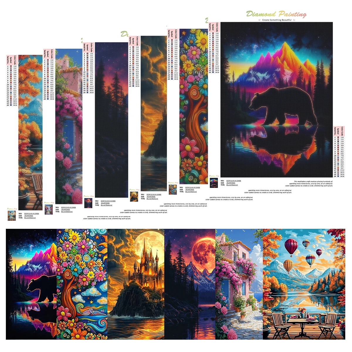 PhotoCustom 6pcs 5d Diy Diamond Painting Outdoor Scenery Set Embroidery Painting Full Round Square Diamond Rhinestone Home Decor
PhotoCustom 6pcs 5d Diy Diamond Painting Outdoor Scenery Set Embroidery Painting Full Round Square Diamond Rhinestone Home Decor