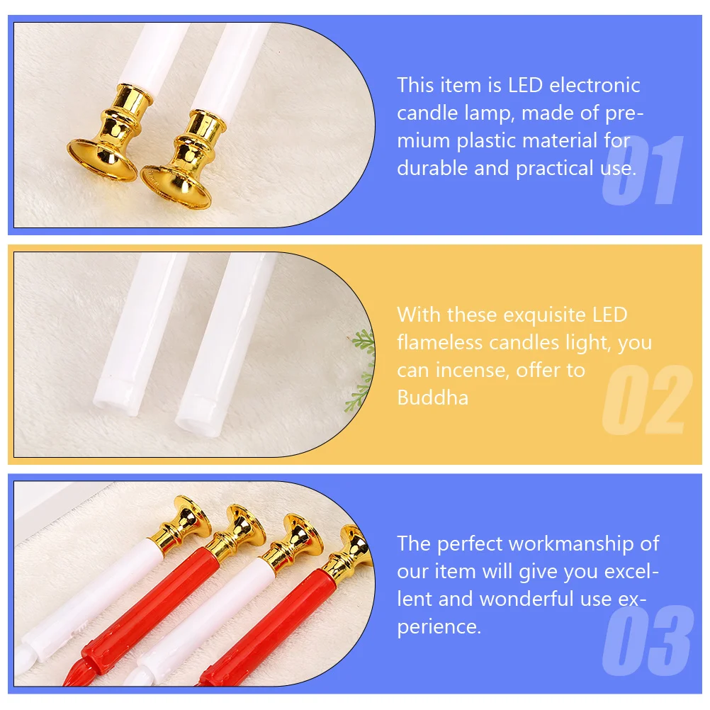 4 Pcs LED Electronic Candles 19cm White Shell Yellow Light Flameless HomeDecoration Safe Plastic Wax Simulated Lighting
4 Pcs LED Electronic Candles 19cm White Shell Yellow Light Flameless HomeDecoration Safe Plastic Wax Simulated Lighting