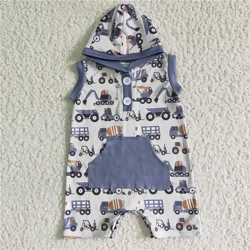 Engineering Truck Hoodie Romper Summer Tank Baby Boy Clothing Pocket Jumpsuit Shorts Wholesale Kids Toddler One-piece Clothes
Engineering Truck Hoodie Romper Summer Tank Baby Boy Clothing Pocket Jumpsuit Shorts Wholesale Kids Toddler One-piece Clothes