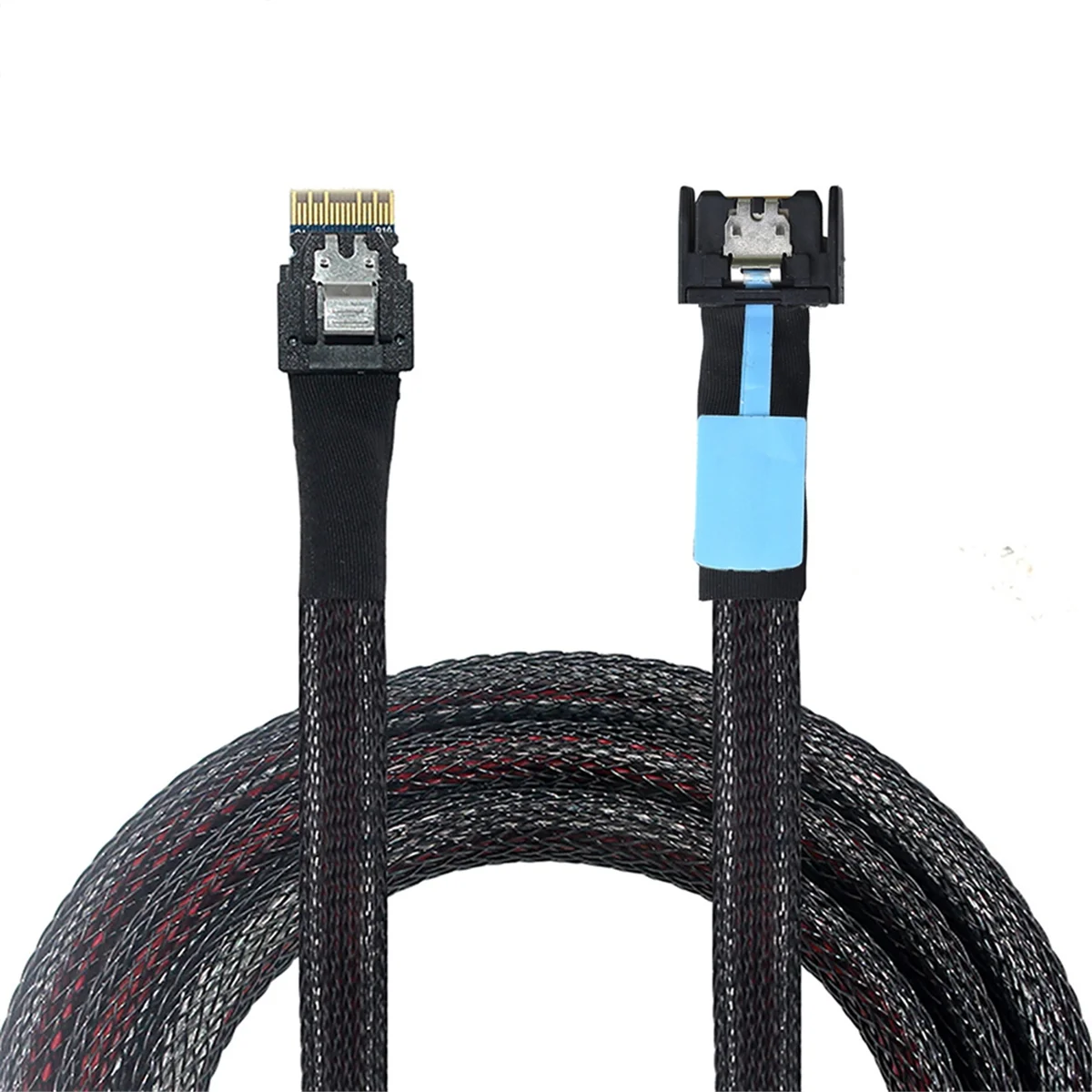 Hot sale Gen5 MCIO Slimline SFF-8654 4i to SFF-8654 4i Cable Braided Cord Wire for Server Data Cable Connection Cable
Hot sale Gen5 MCIO Slimline SFF-8654 4i to SFF-8654 4i Cable Braided Cord Wire for Server Data Cable Connection Cable