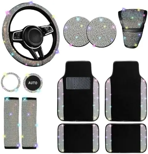 NBTEPEM 12-Piece Bling Car Accessories Set for Women - Universal Fit for Car, SUV, Truck, Van - Multicolor
NBTEPEM 12-Piece Bling Car Accessories Set for Women - Universal Fit for Car, SUV, Truck, Van - Multicolor
