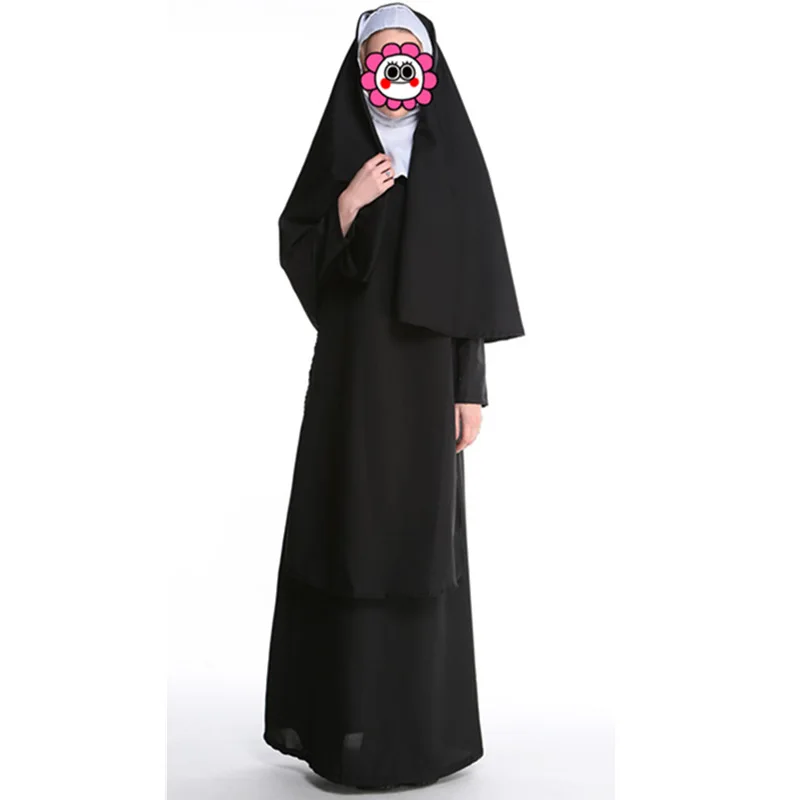 New High quality Halloween party costumes Nun women's female wear cosplay clothes cosplay costume with black hood
New High quality Halloween party costumes Nun women's female wear cosplay clothes cosplay costume with black hood