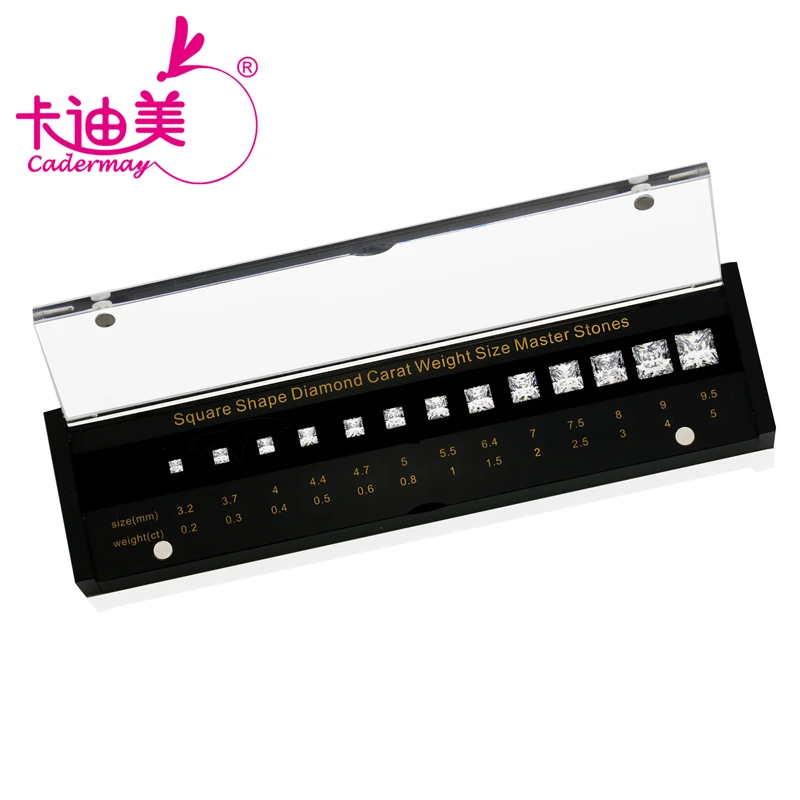 CADERMAY Tester Teaching Tool Display Diamond Standard Scale Master Stone Square Shape Cubic Zirconia Stone Jewelry 
CADERMAY Tester Teaching Tool Display Diamond Standard Scale Master Stone Square Shape Cubic Zirconia Stone Jewelry