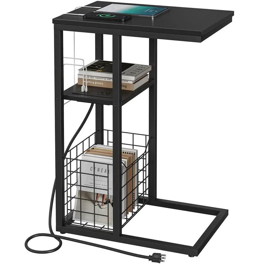 Приставной столик C-образной формы с зарядной станцией, приставной столик для дивана, маленький приставной столик для небольших помещений, высота 28 дюймов, размещается под диваном
Приставной столик C-образной формы с зарядной станцией, приставной столик для дивана, маленький приставной столик для небольших помещений, высота 28 дюймов, размещается под диваном