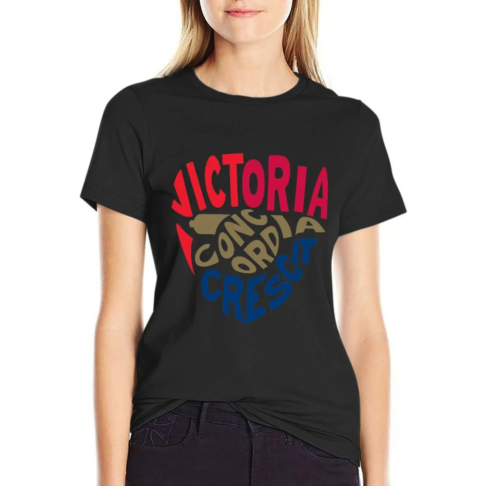 Victoria Concordia Crescit Shield T-Shirt tops plus size tops anime clothes Women's clothing
Victoria Concordia Crescit Shield T-Shirt tops plus size tops anime clothes Women's clothing