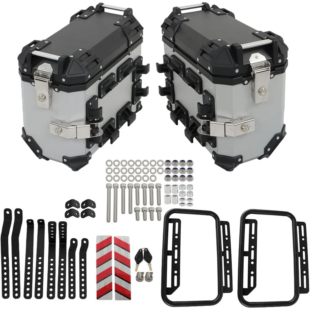 Универсальные боковые чехлы для мотоцикла, 36 л, серебристый алюминиевый мотоцикл, жесткая боковая седельная сумка, багажник с опорными стойками
Универсальные боковые чехлы для мотоцикла, 36 л, серебристый алюминиевый мотоцикл, жесткая боковая седельная сумка, багажник с опорными стойками