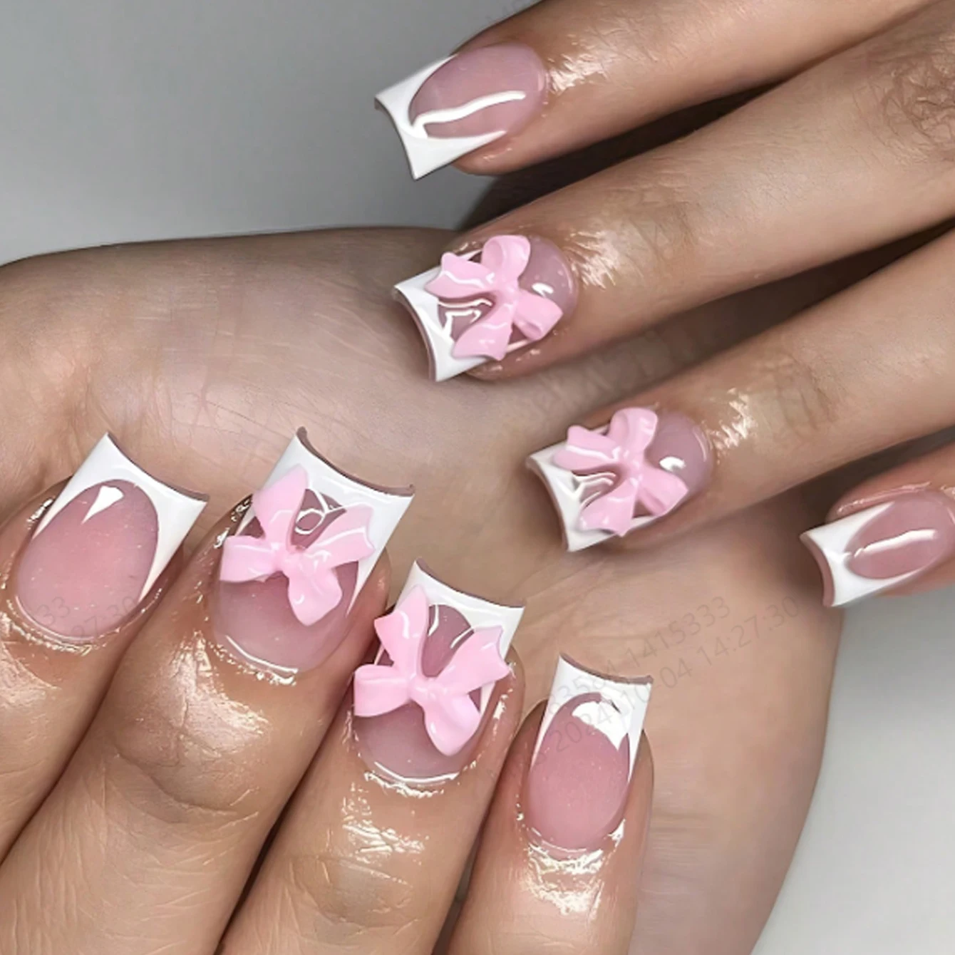24pcs 3D Pinkish Bow Press On Nails Short Square Fake Nails White French Tip Ballerina Acrylic Nails With Pearl Design For Women
24pcs 3D Pinkish Bow Press On Nails Short Square Fake Nails White French Tip Ballerina Acrylic Nails With Pearl Design For Women