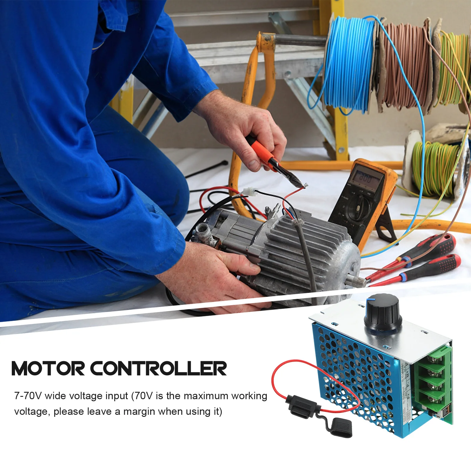 Dc Motor Speed Controller 7-70V 30A Pwm Adjustable Aluminum Shell Fuse Motor Control For Electric Variable Speed Regulator
Dc Motor Speed Controller 7-70V 30A Pwm Adjustable Aluminum Shell Fuse Motor Control For Electric Variable Speed Regulator