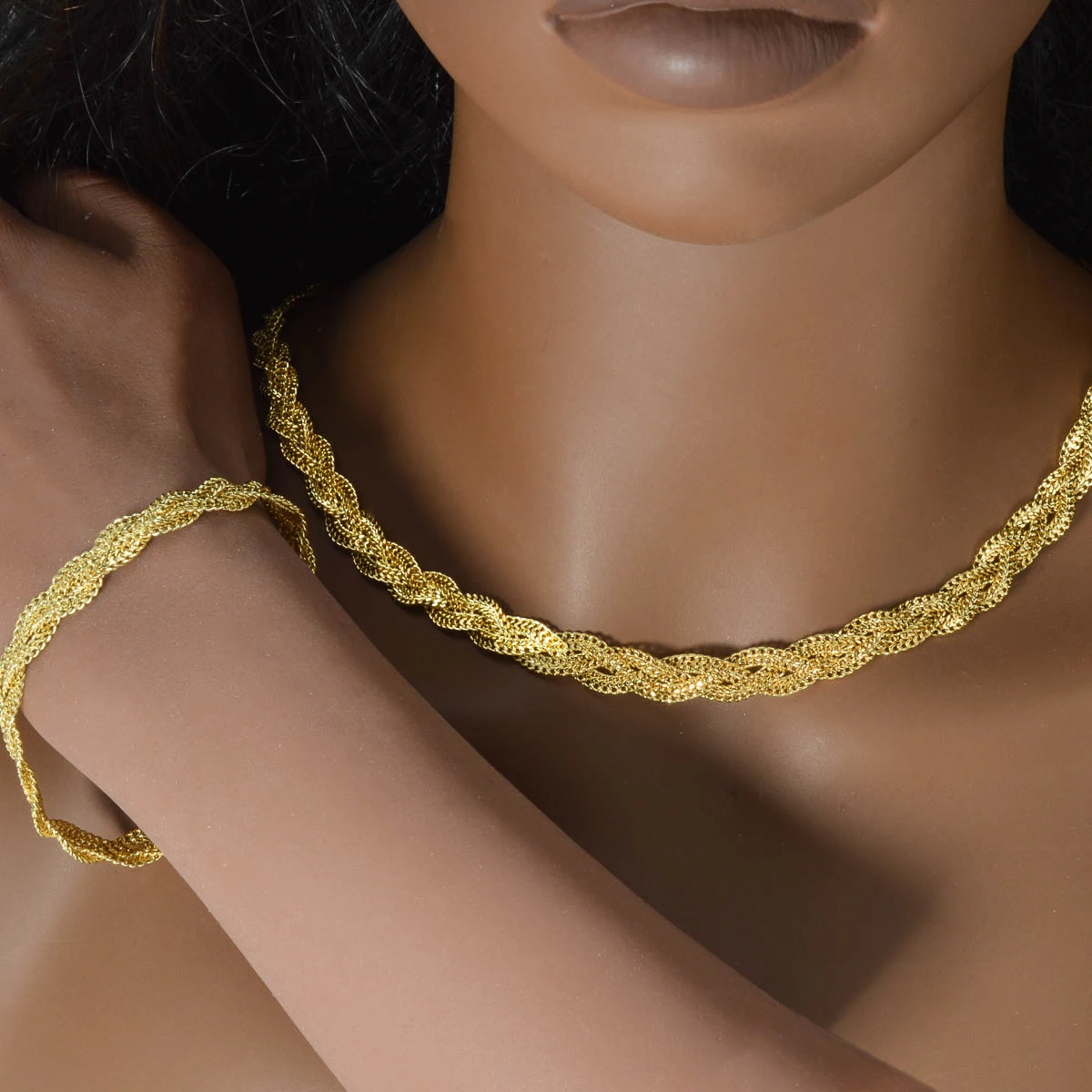 Twisted Braided Mesh Rope Link Jewelry Set Necklace Bracelet for Women Men Classic Fashion Chain Choker Bracelets Daily Party
Twisted Braided Mesh Rope Link Jewelry Set Necklace Bracelet for Women Men Classic Fashion Chain Choker Bracelets Daily Party