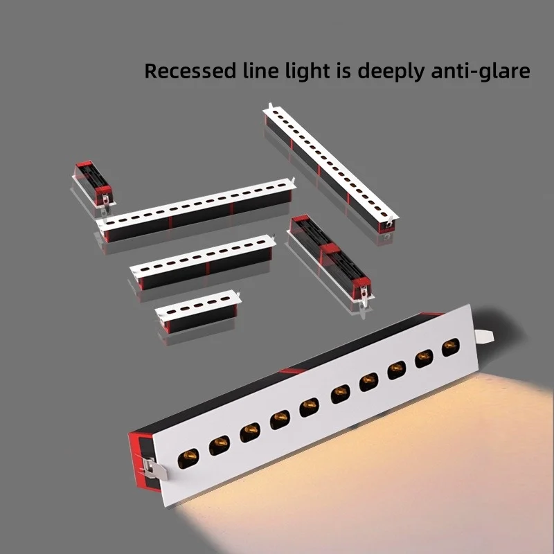 Built-in led strip anti-glare spotlight 5heads 10W 10heads 20W 15heads 30W 20heads 40W minimalist line light living room 60-260V
Built-in led strip anti-glare spotlight 5heads 10W 10heads 20W 15heads 30W 20heads 40W minimalist line light living room 60-260V
