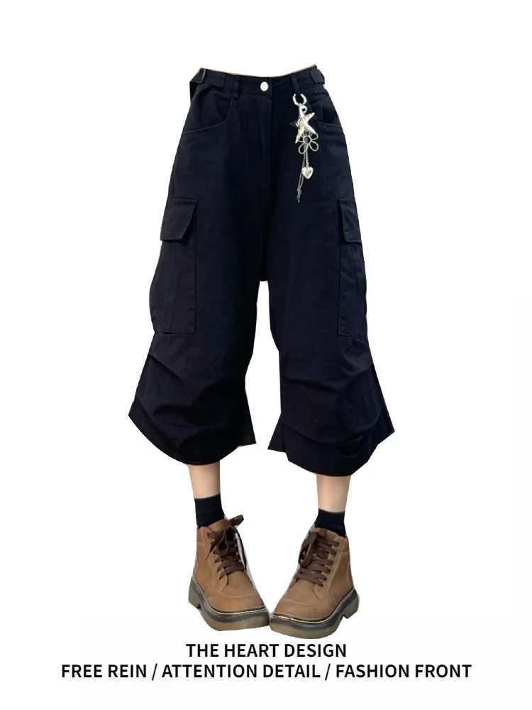 Loose American Retro Bla Workwear orts Women Summer New Straight Wide Leg Pleated Seven-Foot Pants High Waist Jeans
Loose American Retro Bla Workwear orts Women Summer New Straight Wide Leg Pleated Seven-Foot Pants High Waist Jeans