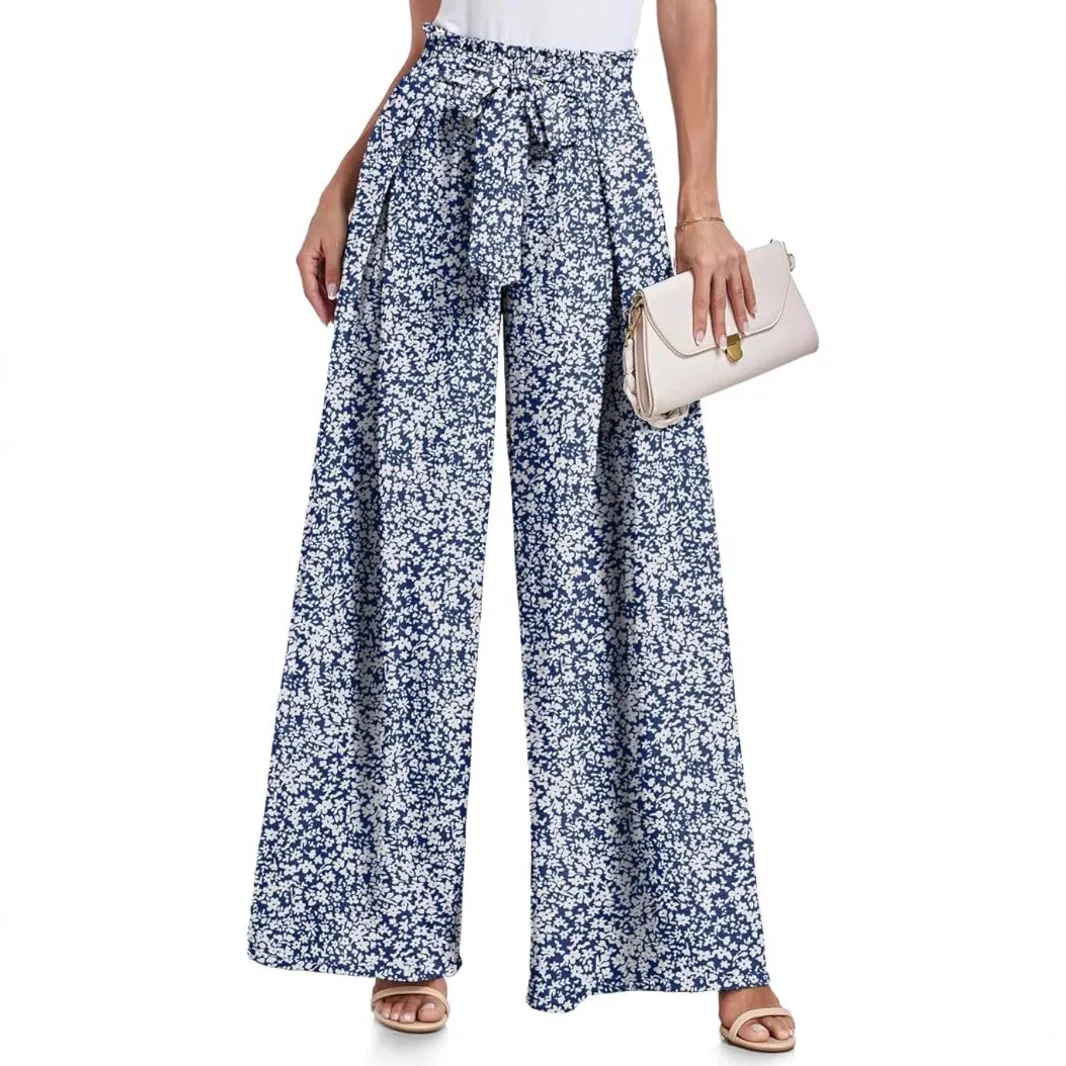 Women Solid Wide Leg Pants Floral Trousers Bow Full Lenth High Elastic Waist Loose Fit Office Lady Elegant Casual 2026 Spring
Women Solid Wide Leg Pants Floral Trousers Bow Full Lenth High Elastic Waist Loose Fit Office Lady Elegant Casual 2026 Spring