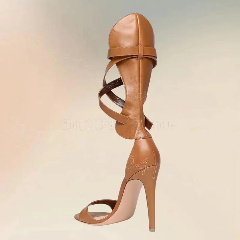 Brown Buckle Design Matte Leather Open Toe Sandals Buckle Strap Women Shoes Thin High Heels Party Feast 2026 Zapatos Para Mujere
Brown Buckle Design Matte Leather Open Toe Sandals Buckle Strap Women Shoes Thin High Heels Party Feast 2026 Zapatos Para Mujere