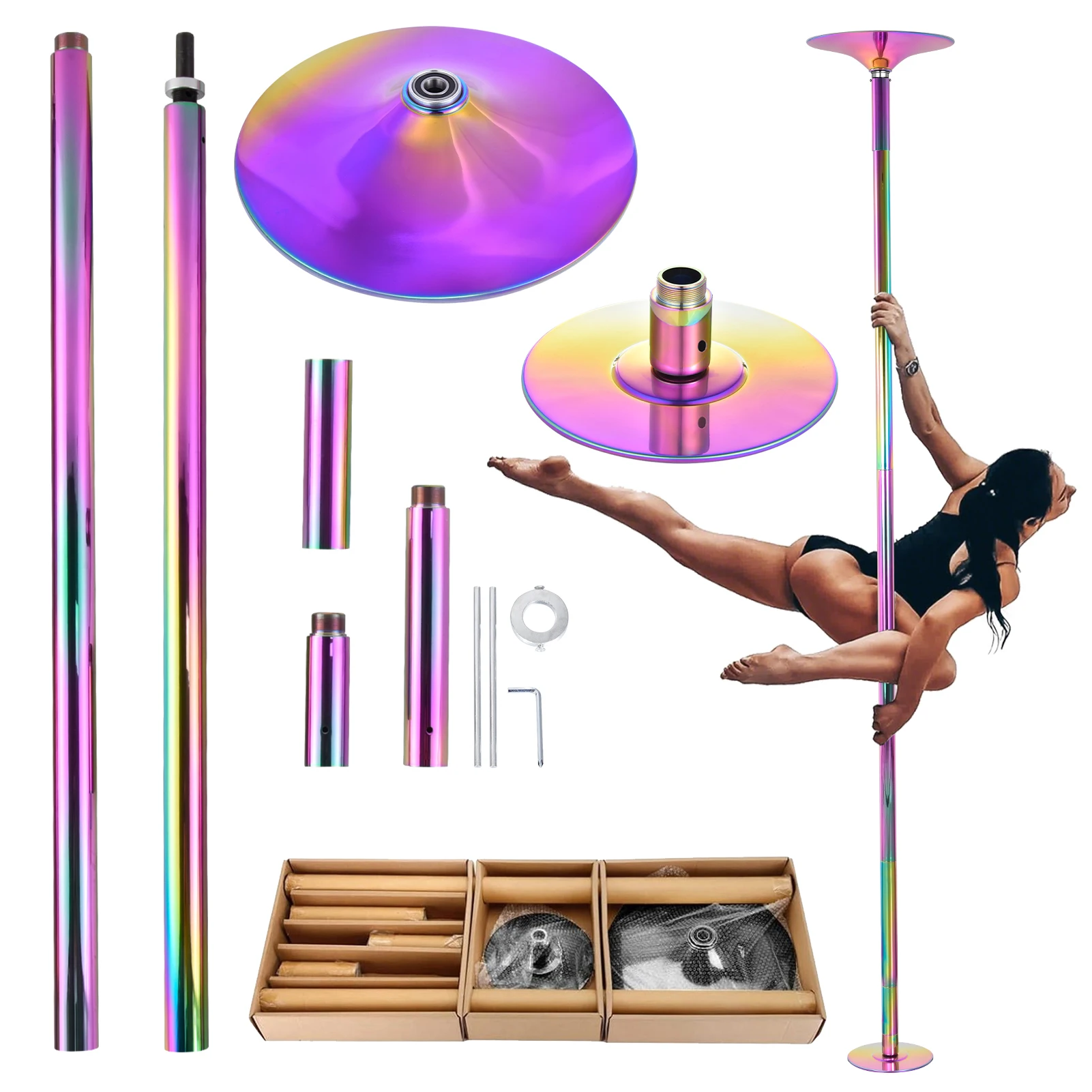 45mm Dancing Poles for Home Adjustable Spin Dance Pole | Rotating and Static Modes Dancing Equipment for Bedroom,Gym, Club, Home
45mm Dancing Poles for Home Adjustable Spin Dance Pole | Rotating and Static Modes Dancing Equipment for Bedroom,Gym, Club, Home