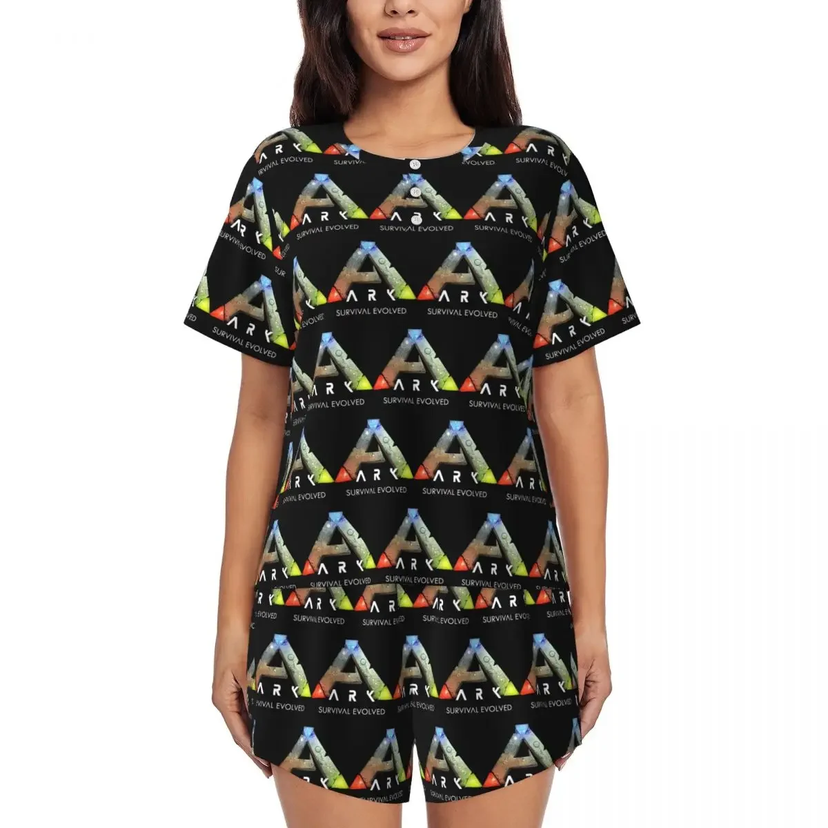 Ark Survival Evolved Black Round Neck Short Sleeve Nightgowns for Sleeping Sleepshirts Women Loose Pajama Set Short Pants
Ark Survival Evolved Black Round Neck Short Sleeve Nightgowns for Sleeping Sleepshirts Women Loose Pajama Set Short Pants