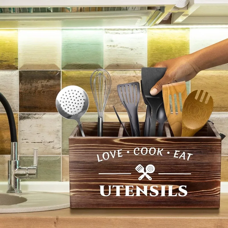 Wooden Kitchen Storage Box Cutlery Organizer with Multi-Compartment Spoon Fork Knife Desktop Wooden Storage Box
Wooden Kitchen Storage Box Cutlery Organizer with Multi-Compartment Spoon Fork Knife Desktop Wooden Storage Box