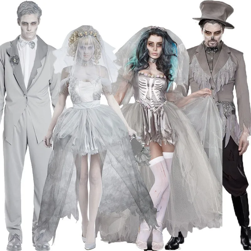 Halloween Terror Couple Costume Grey Ghost Bride Devil Mummy Party Game Performance Clothes Polyester Fiber
Halloween Terror Couple Costume Grey Ghost Bride Devil Mummy Party Game Performance Clothes Polyester Fiber
