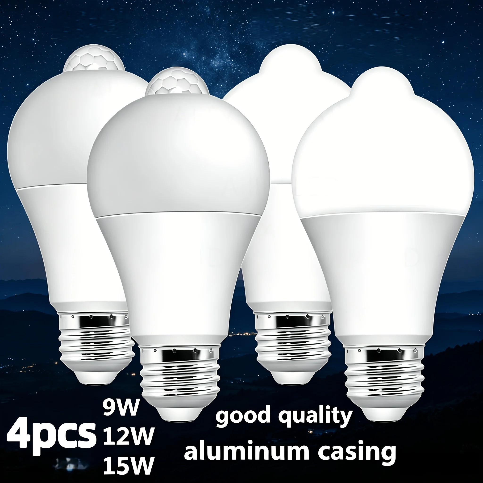 4pc-Lamps Human Body Sensor LED Bulb E27 LED Bulb, Smart Bulb That Turns On When Someone Comes, Household Automatic Sensor Light
4pc-Lamps Human Body Sensor LED Bulb E27 LED Bulb, Smart Bulb That Turns On When Someone Comes, Household Automatic Sensor Light