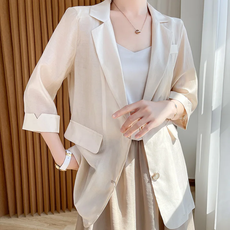 Ladies Summer Thin Loose Breathable Sun Protection Clothing Silk Fashionable Open Cardigan Top Long Sleeve Commute Style Pure...
Ladies Summer Thin Loose Breathable Sun Protection Clothing Silk Fashionable Open Cardigan Top Long Sleeve Commute Style Pure...