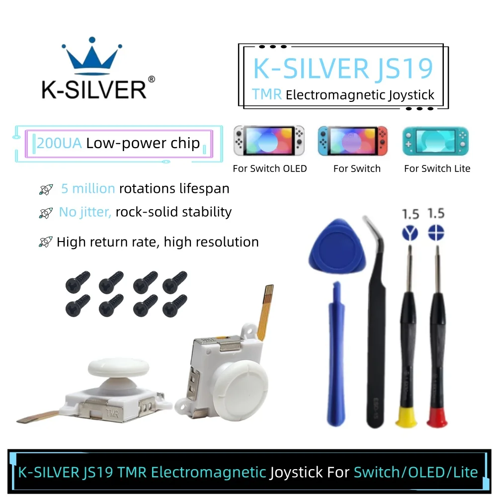 For Nintendo Switch Replacement K-SILVER JS19 TMR Joystick 3D Analog Thumb Stick for Switch Lite Joycon Controller Repair Tool
For Nintendo Switch Replacement K-SILVER JS19 TMR Joystick 3D Analog Thumb Stick for Switch Lite Joycon Controller Repair Tool