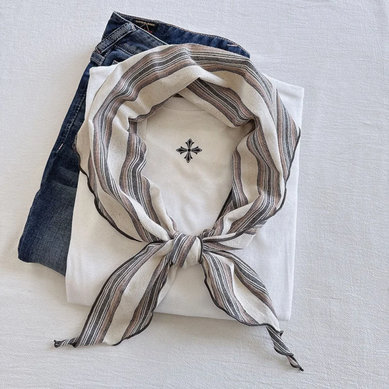 Spring and Autumn100%cotton vintage scarf women, color-blocked striped artistic neck scarf, neck warmer, new f
Spring and Autumn100%cotton vintage scarf women, color-blocked striped artistic neck scarf, neck warmer, new f