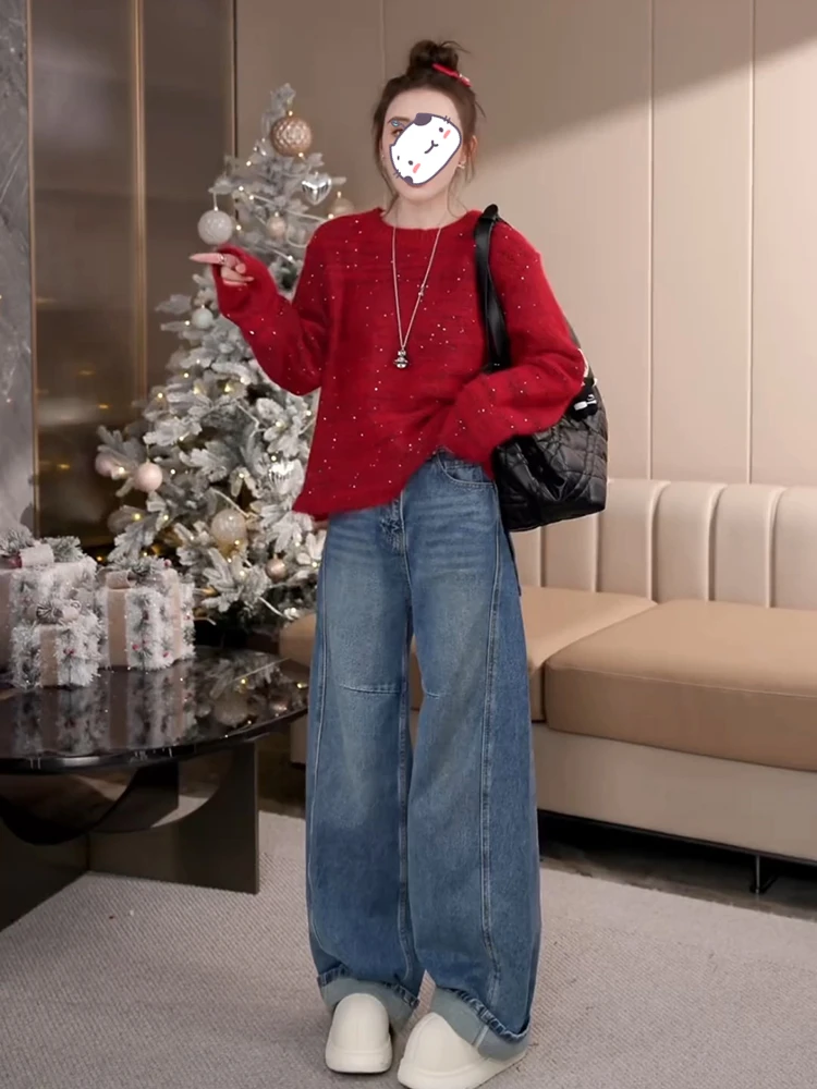 High Waist Wide Leg Jeans Women's Retro Knife Denim Pants Large ket Design Casual Comfortable Spring Autumn Jeans
High Waist Wide Leg Jeans Women's Retro Knife Denim Pants Large ket Design Casual Comfortable Spring Autumn Jeans