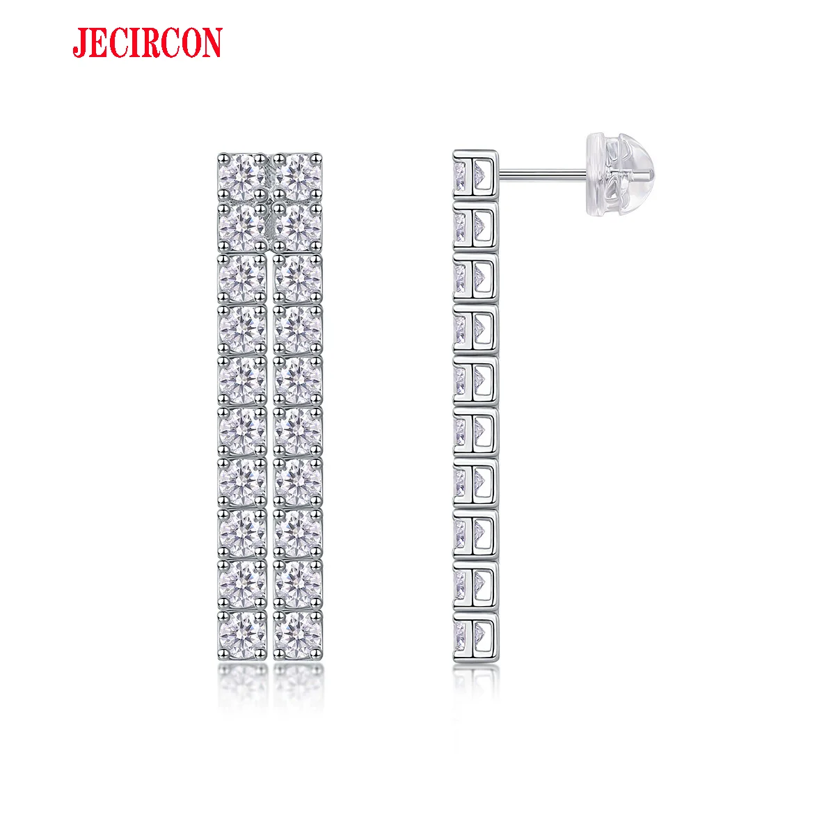 JECIRCON Moissanite Tassel Earrings S925 Sterling Silver, Double Row Full Diamond Dangle Earrings, Luxury Ear Jewelry for Women
JECIRCON Moissanite Tassel Earrings S925 Sterling Silver, Double Row Full Diamond Dangle Earrings, Luxury Ear Jewelry for Women