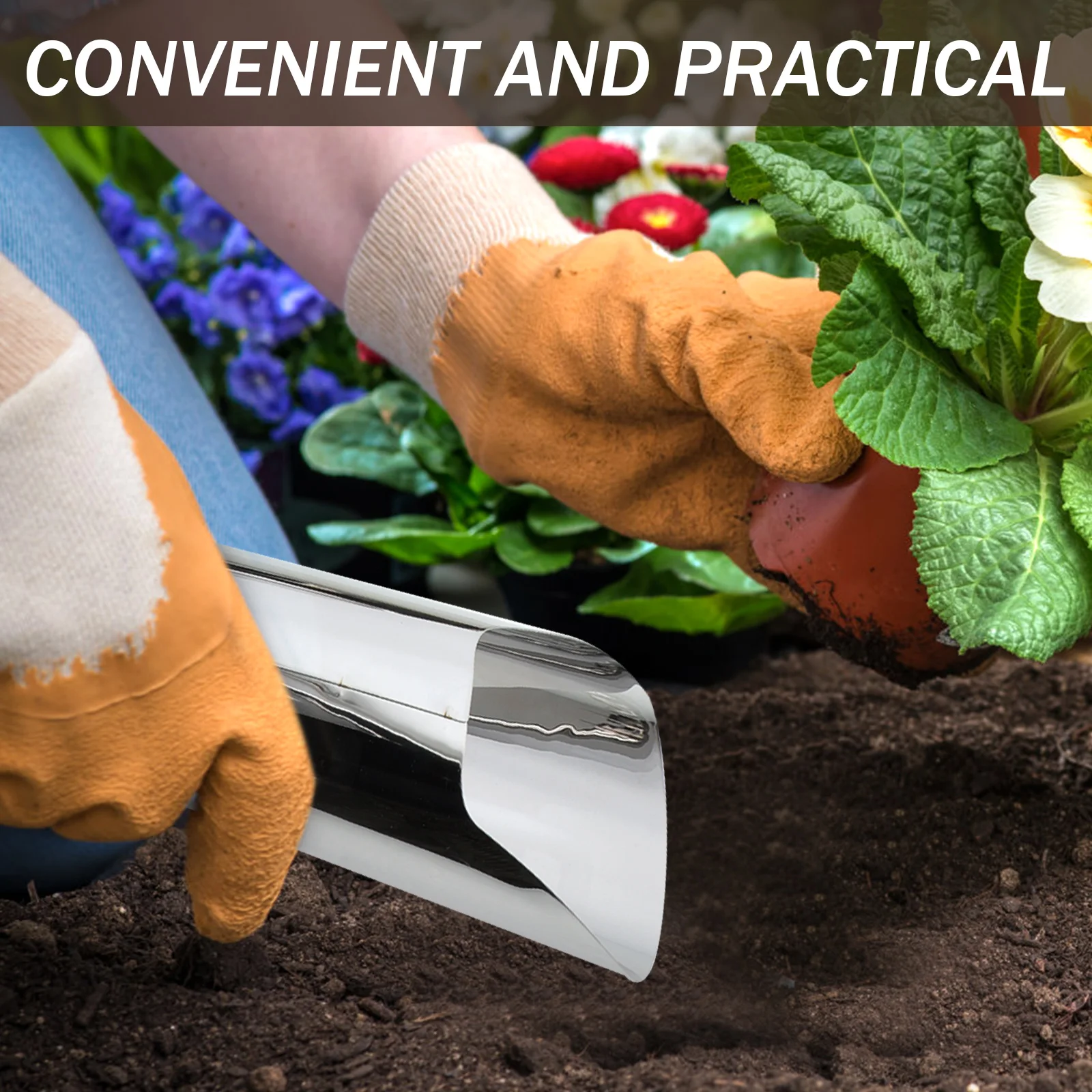 Stainless Steel Portable Garden Soil Scoops Small Lightweight Planting Scoop for Fertilizer Bonsai Mulch Handheld Gardening Tool
Stainless Steel Portable Garden Soil Scoops Small Lightweight Planting Scoop for Fertilizer Bonsai Mulch Handheld Gardening Tool