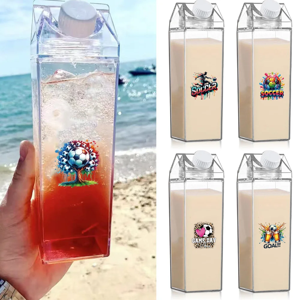 1000ml Clear Milk Water Bottle Reusable Square Plastic Milk Box Portable Daily Leak Resistant Drink Cup Soccer Pattern
1000ml Clear Milk Water Bottle Reusable Square Plastic Milk Box Portable Daily Leak Resistant Drink Cup Soccer Pattern