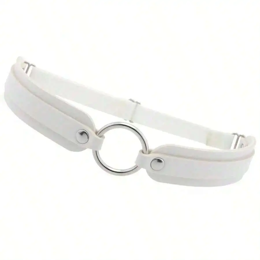 White PU Double Layer Garter Belt With Metal Ring For Adult Fashion Accessory
White PU Double Layer Garter Belt With Metal Ring For Adult Fashion Accessory