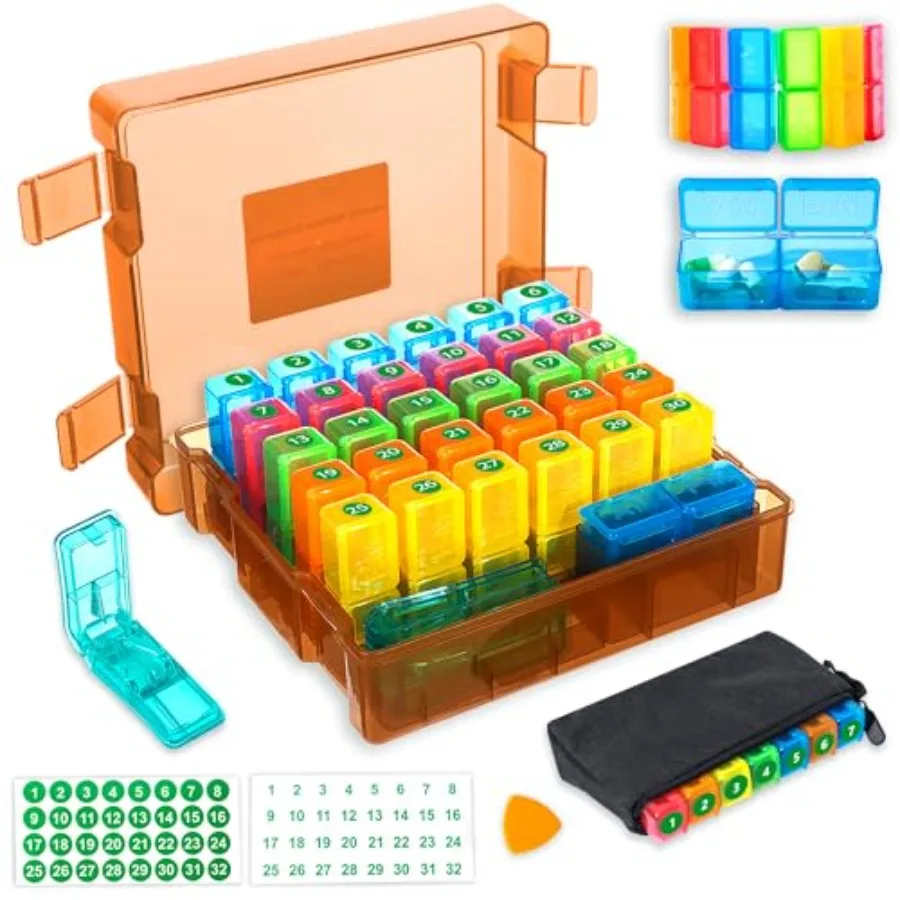 Monthly Pill Organizer 2 Time a Day, Pable AM PM Pill Box with Weekly Travel Bag, Lar Capacity Medicine Organizer with Label, 3
Monthly Pill Organizer 2 Time a Day, Pable AM PM Pill Box with Weekly Travel Bag, Lar Capacity Medicine Organizer with Label, 3