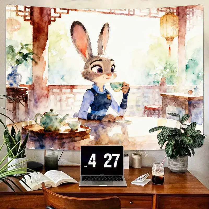 1 шт., гобелен с кроликом «Зверополис Джуди Хопс», акварель, чайное время, азиатское искусство, полиэстер, настенный гобелен для гостиной, спальни, декора в общежитии
1 шт., гобелен с кроликом «Зверополис Джуди Хопс», акварель, чайное время, азиатское искусство, полиэстер, настенный гобелен для гостиной, спальни, декора в общежитии
