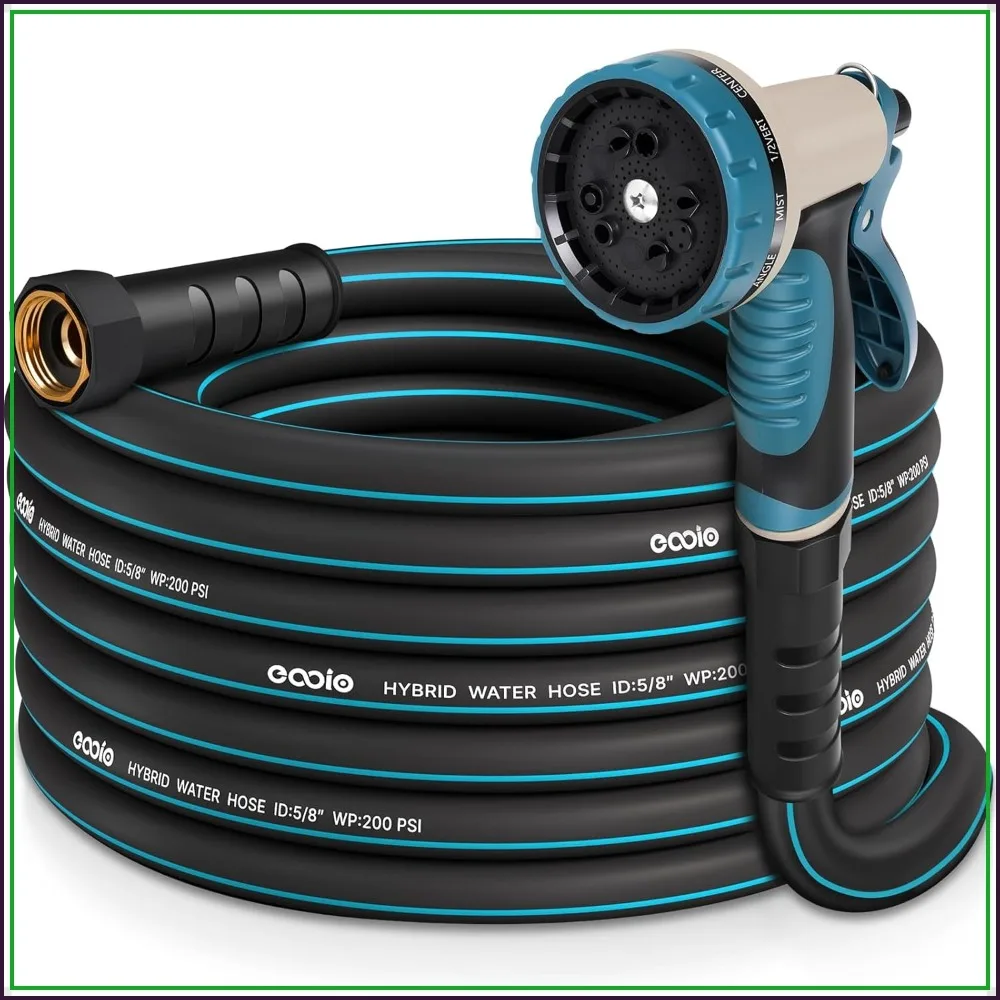 25ft Heavy Duty Garden Hose with Nozzle, Flexible & Kink-Free
25ft Heavy Duty Garden Hose with Nozzle, Flexible & Kink-Free