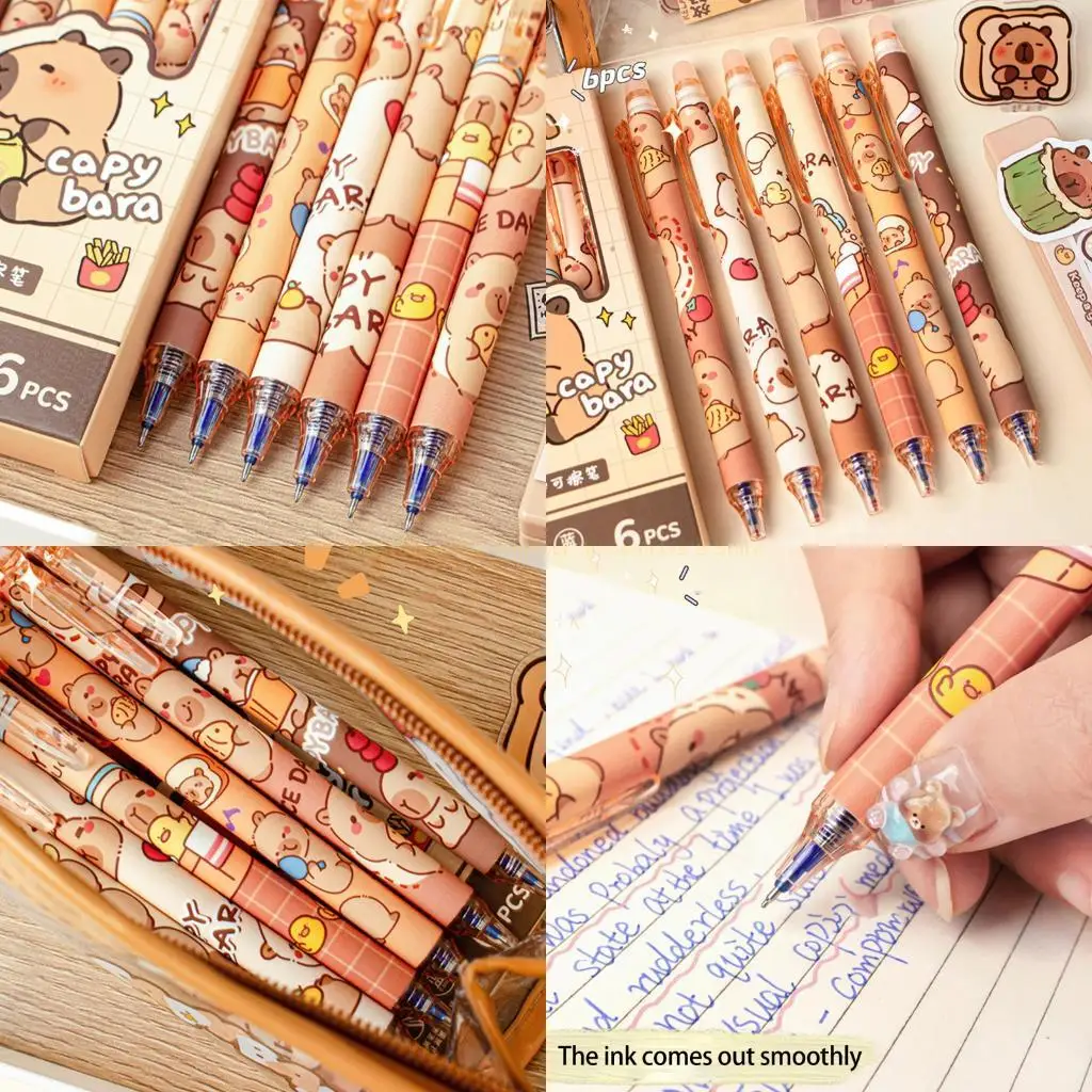 6Pcs Cartoon Erasable Gel Pen 0.5mm Retractable Gel Inks Pen Quick Dry Press to Open Close for Writing Note Taking
6Pcs Cartoon Erasable Gel Pen 0.5mm Retractable Gel Inks Pen Quick Dry Press to Open Close for Writing Note Taking