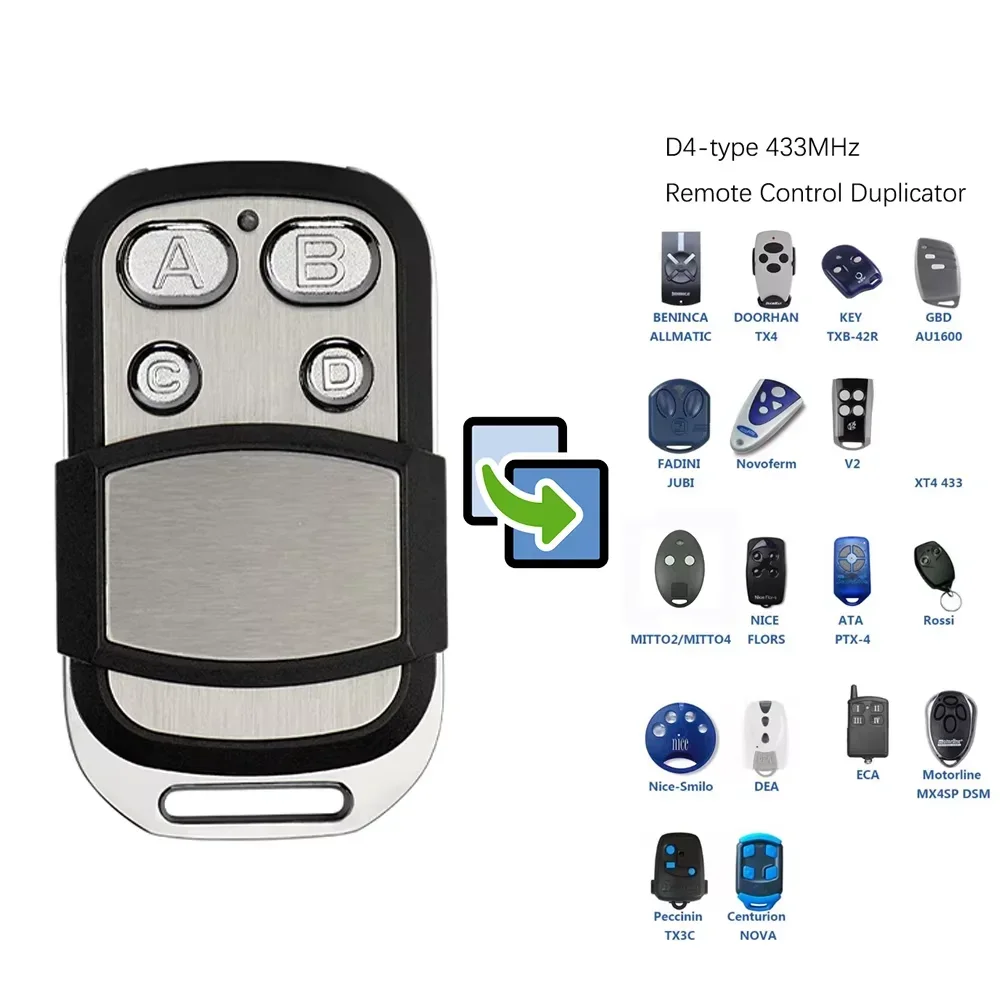 Amazon Лидер продаж, 433 МГц, клонирование, копирование гаража, дистанционный дубликатор для BT BENINCA DOORHAN TX4 NICE flo V2 ATA PTX4 RROSSI DEA MIO TR2