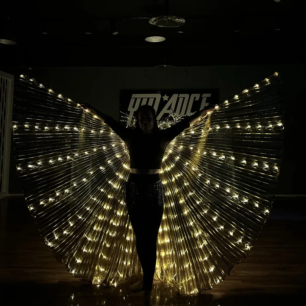 Belly Dance LED Isis Wings Butterfly Wing Gold Color Options For Adult Stage Performance Show Practice Carnival Suit
Belly Dance LED Isis Wings Butterfly Wing Gold Color Options For Adult Stage Performance Show Practice Carnival Suit