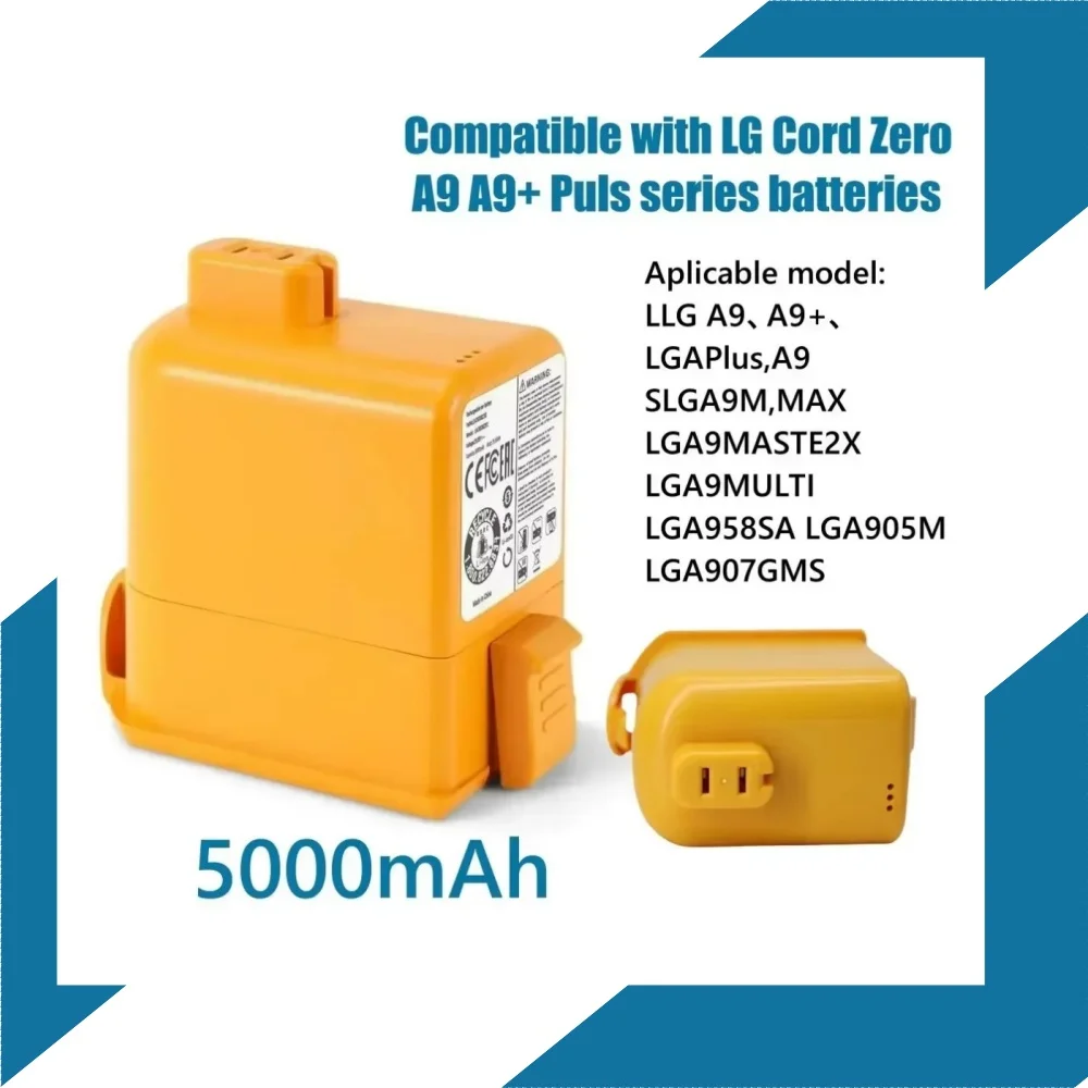 25.55V 5000mAh for LG CordZero A9 A9S Vacuum Extended Runtime Battery Replacement for A9Master2X
25.55V 5000mAh for LG CordZero A9 A9S Vacuum Extended Runtime Battery Replacement for A9Master2X