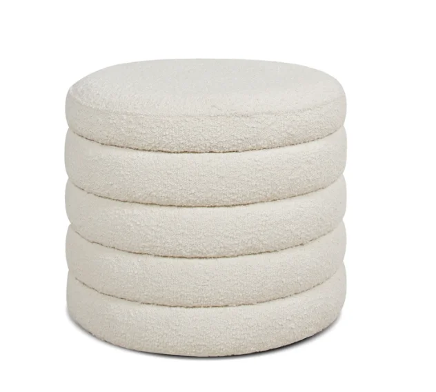 Fuji 19" Oversized Bouclé Round Storage Ottoman, Ivory White
Fuji 19" Oversized Bouclé Round Storage Ottoman, Ivory White