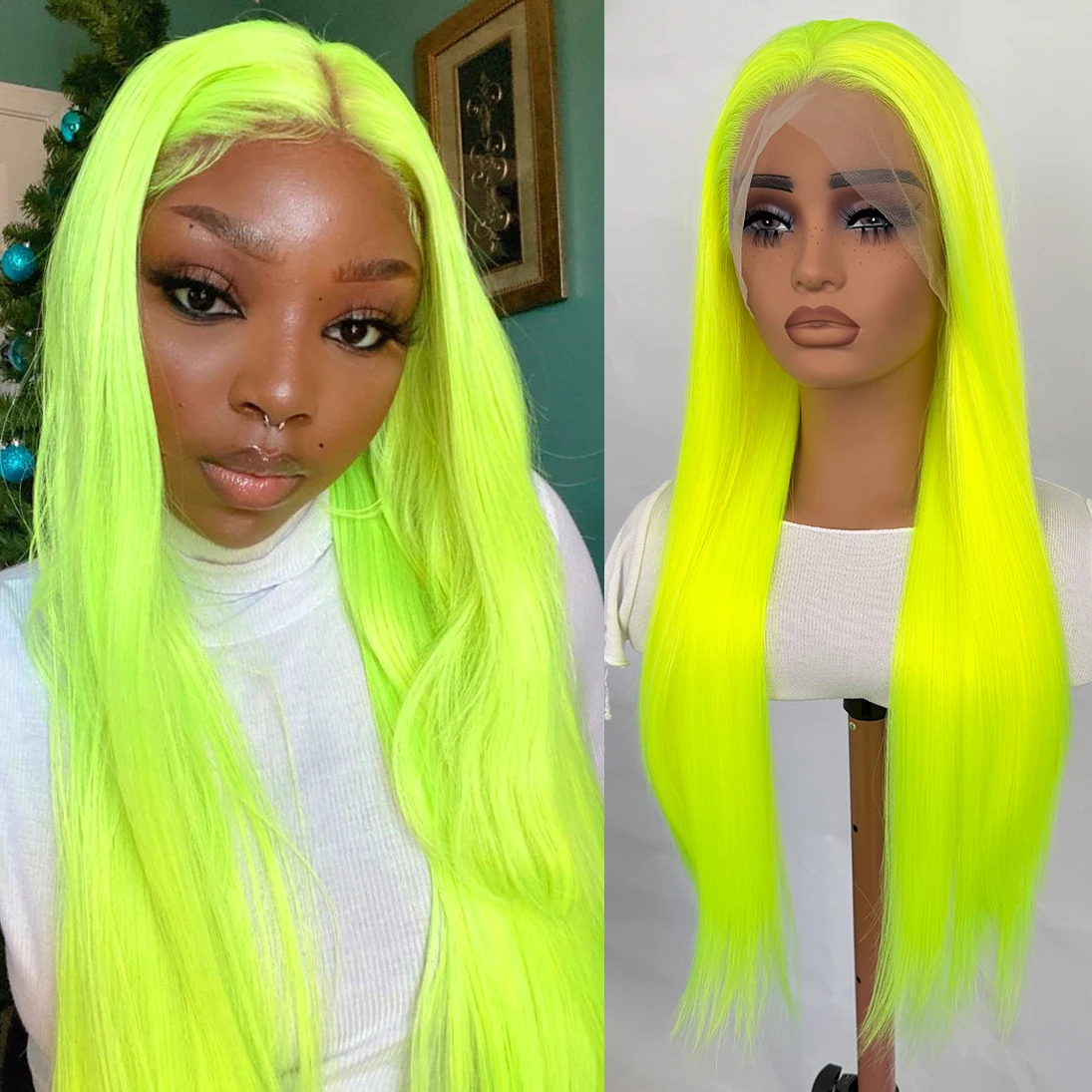 UStyleHair Neon Green Lace Wig Long Silky Straight Synthetic Lace Front Wig for Women Natural Hairline Daily Wear Cosplay Party
UStyleHair Neon Green Lace Wig Long Silky Straight Synthetic Lace Front Wig for Women Natural Hairline Daily Wear Cosplay Party