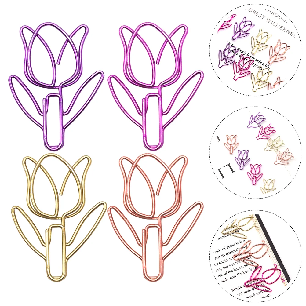 40 Pcs Tulip Paper Clip Core Metal Paperclips Cute Cilps School Supplies Scrapbook
40 Pcs Tulip Paper Clip Core Metal Paperclips Cute Cilps School Supplies Scrapbook