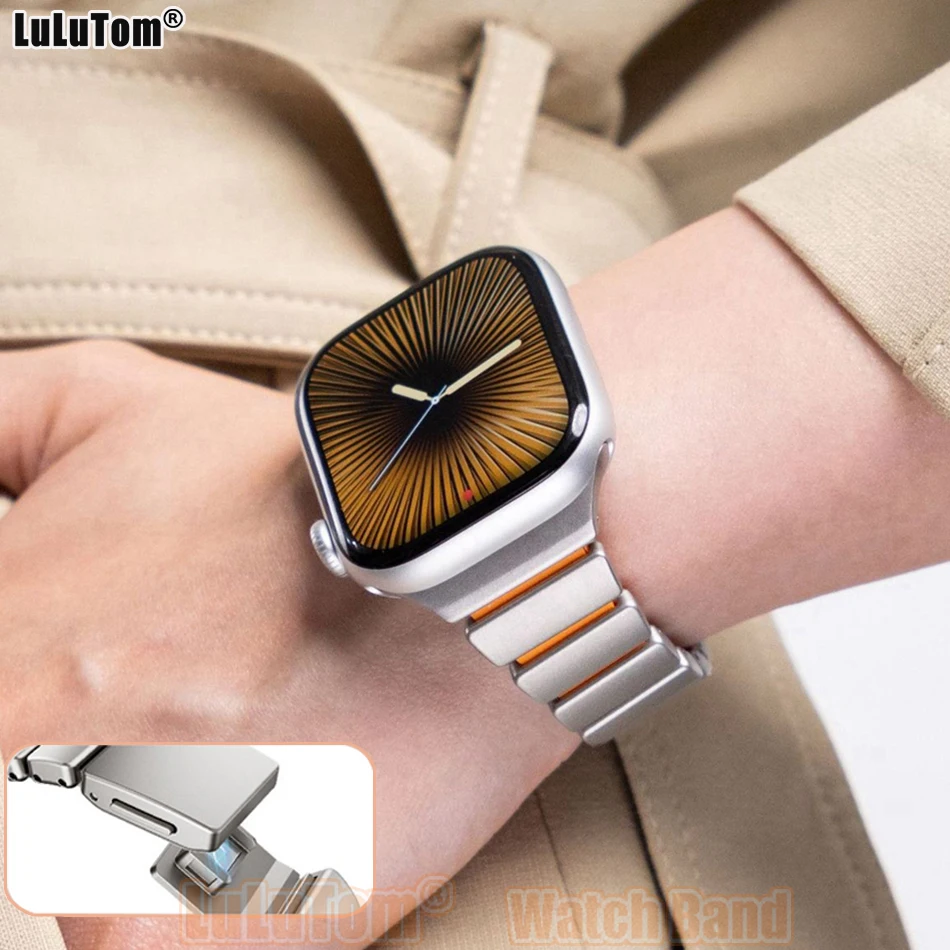 Stainless Steel Silicone Band for Apple Watch 11 10 9 8 7 6 5 4 SE Magnetic Clasp Metal Strap Iwatch Series 38 40 41 42mm Women
Stainless Steel Silicone Band for Apple Watch 11 10 9 8 7 6 5 4 SE Magnetic Clasp Metal Strap Iwatch Series 38 40 41 42mm Women
