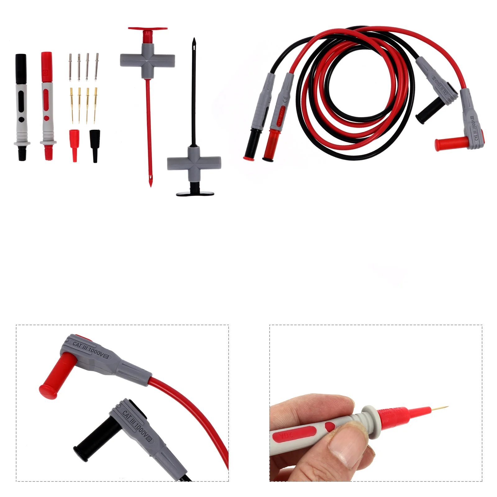 16 pcs Test Probe Kit Gold Plated Needle High Accuracy Pvc Insulated Multimeter Test Leads Electrical Testing Tool For
16 pcs Test Probe Kit Gold Plated Needle High Accuracy Pvc Insulated Multimeter Test Leads Electrical Testing Tool For