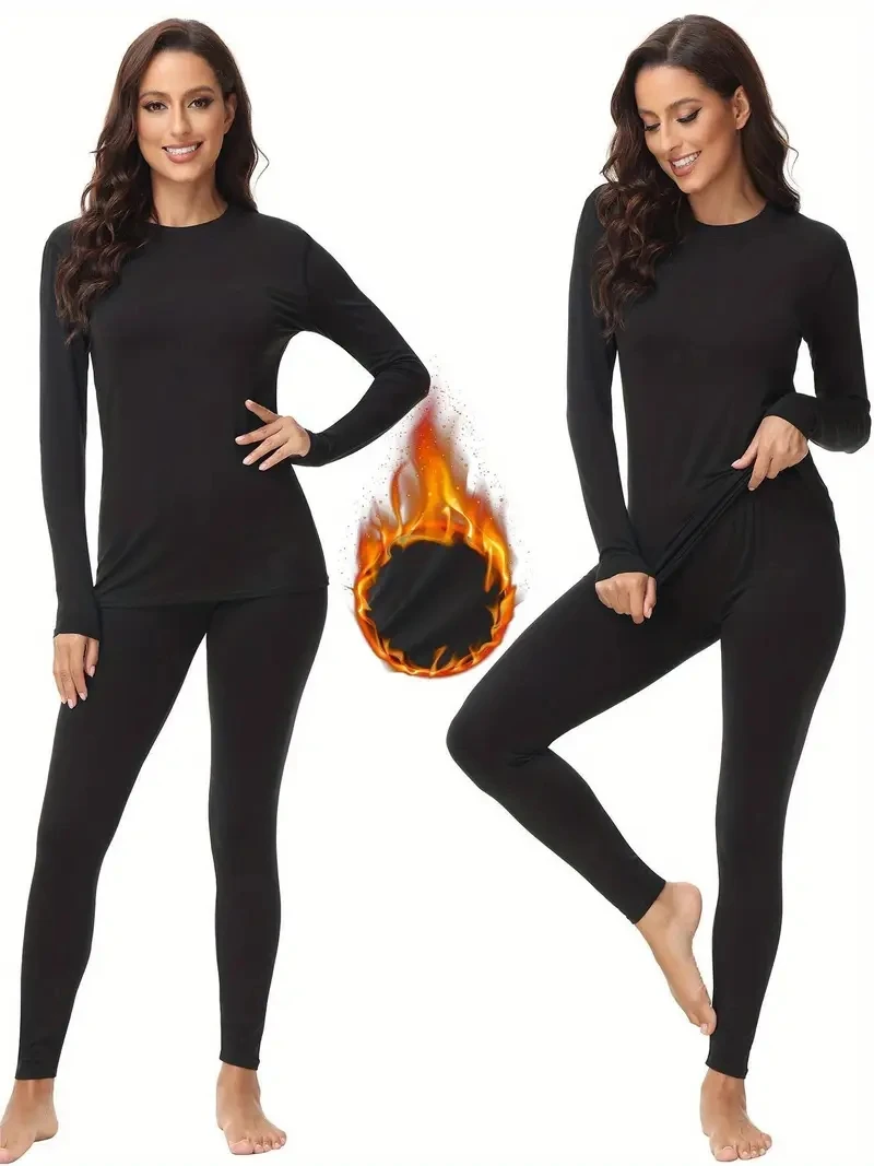 Round neck women's thermal underwear for autumn and winter slim fit and slimming season with fleece thermal underwear 2-piece se
Round neck women's thermal underwear for autumn and winter slim fit and slimming season with fleece thermal underwear 2-piece se