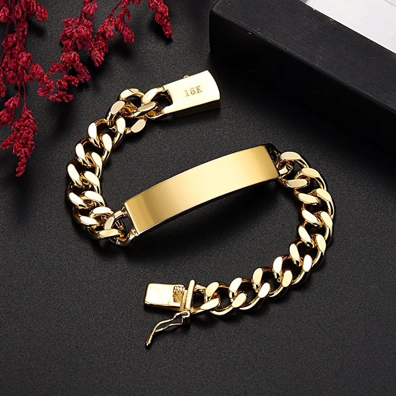 Wholesale 18K Gold 10MM Chain Bracelets For Man Women High Quality Fashion Jewelry Wedding Party Christmas Gifts 20cm
Wholesale 18K Gold 10MM Chain Bracelets For Man Women High Quality Fashion Jewelry Wedding Party Christmas Gifts 20cm