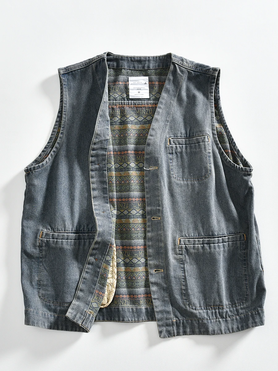 Retro American Style Denim Vest Unisex Casual Washed out Vintage New Season Fashion Urban Youth Autumn Standard Fit V-Neck Si...
Retro American Style Denim Vest Unisex Casual Washed out Vintage New Season Fashion Urban Youth Autumn Standard Fit V-Neck Si...