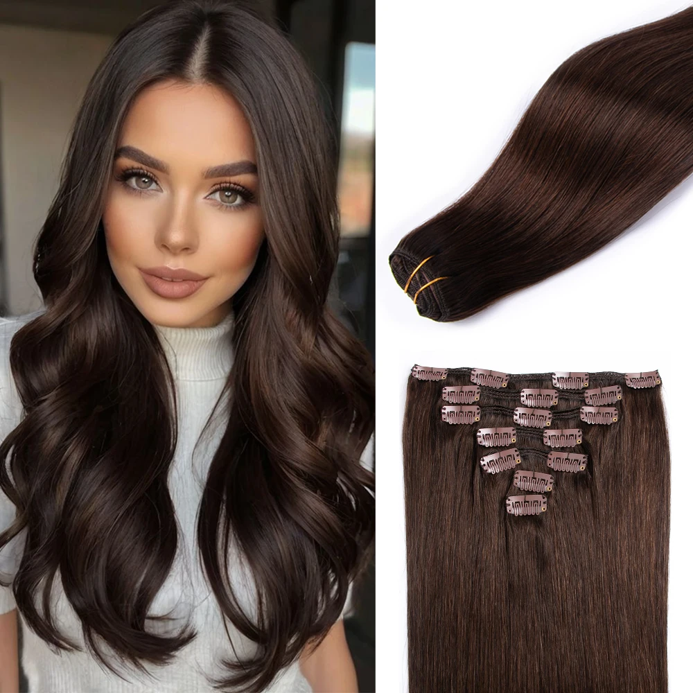 Brown Clip ins Human Hair Remy Clip in Extensions Premium Remy Real Natural Hair Extension Clip On Hairpiece 12-22inch 7Pcs
Brown Clip ins Human Hair Remy Clip in Extensions Premium Remy Real Natural Hair Extension Clip On Hairpiece 12-22inch 7Pcs