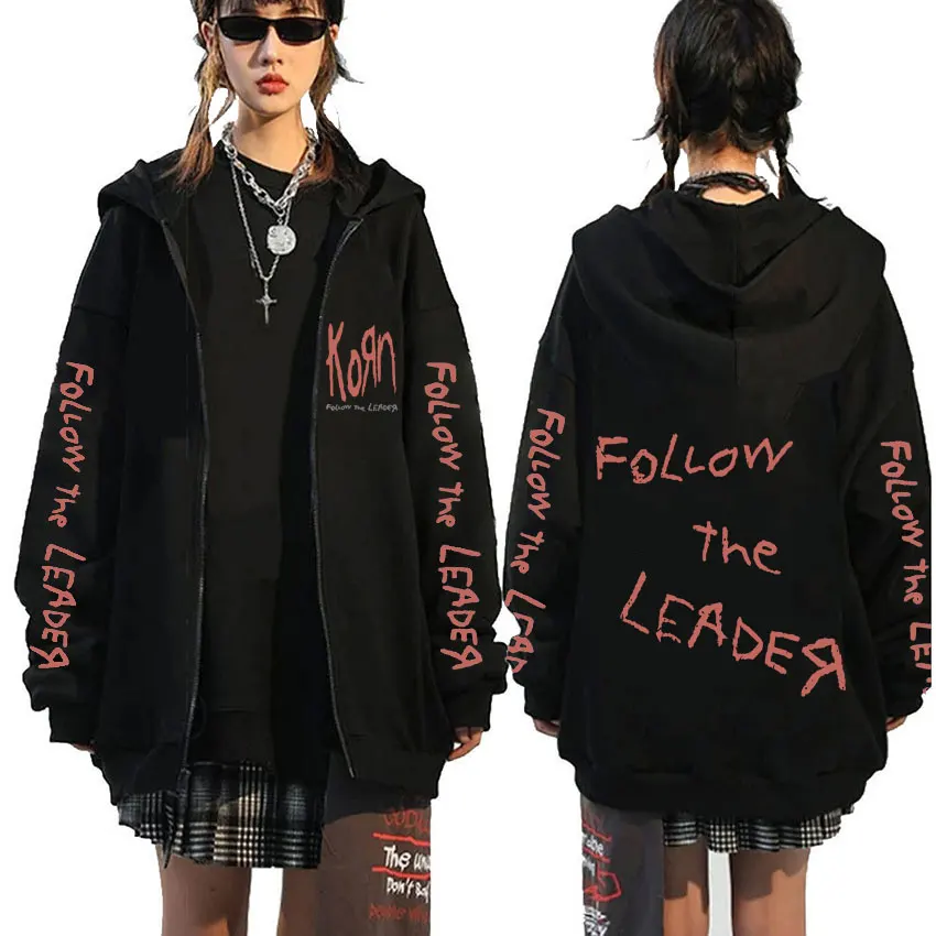 Korn Rock Band Follow The Leader Zipper Hoodie Men Vintage Gothic Metal Zip Up Jacket Men's Casual Oversized Zipper Sweatshirt
Korn Rock Band Follow The Leader Zipper Hoodie Men Vintage Gothic Metal Zip Up Jacket Men's Casual Oversized Zipper Sweatshirt