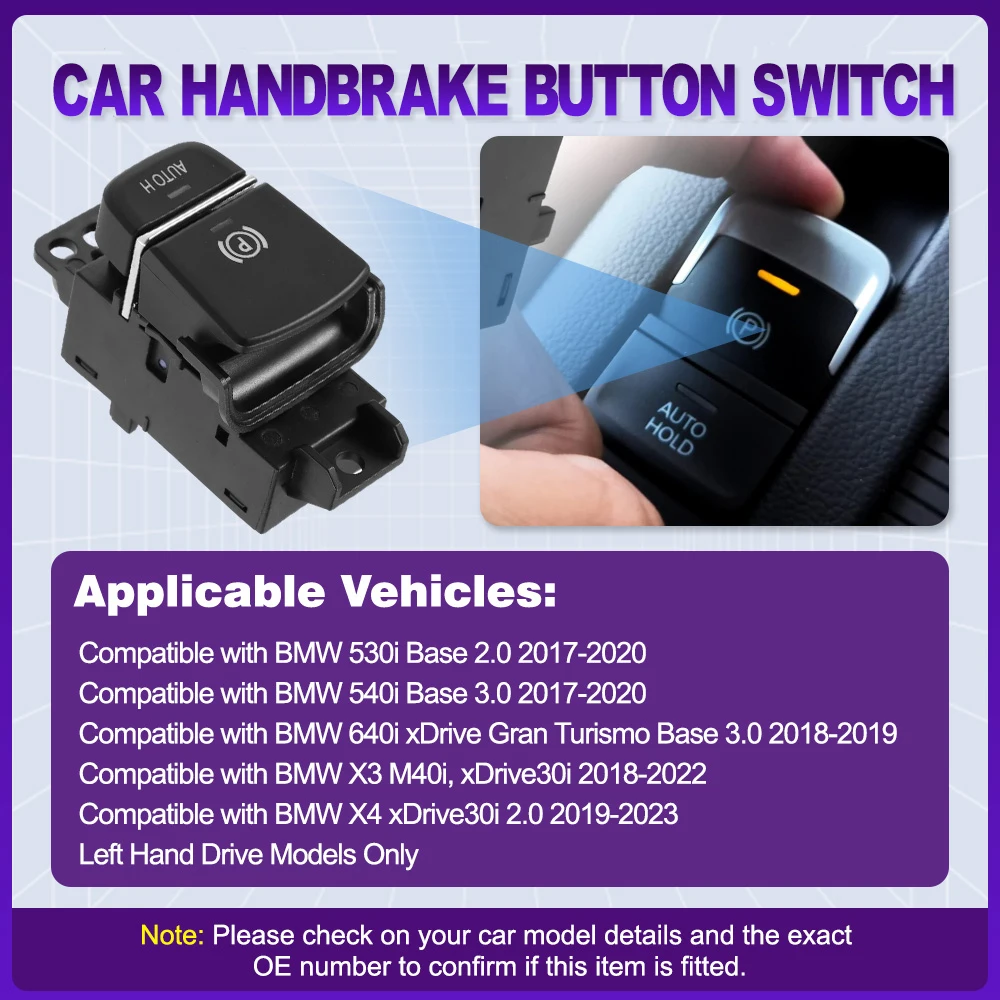 Car Parking Brake Control Switch Handbrake Button 61316842027, 61315A403D3, 61316819979 For BMW 530i 540i 640i X3 X4 G30 G31
Car Parking Brake Control Switch Handbrake Button 61316842027, 61315A403D3, 61316819979 For BMW 530i 540i 640i X3 X4 G30 G31