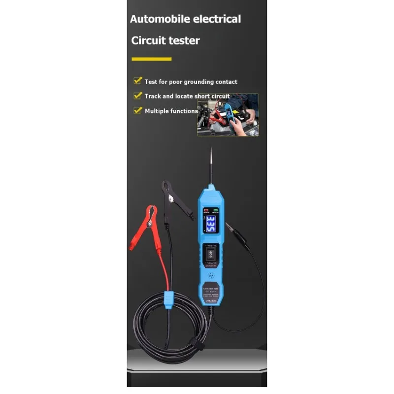 Диагностический прибор A76T-Car: универсальный тестер цепей питания, детектор короткого замыкания с ЖК-дисплеем
Диагностический прибор A76T-Car: универсальный тестер цепей питания, детектор короткого замыкания с ЖК-дисплеем